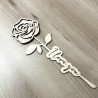 Rose en bois gravée I love you  – Cadeau décoratif original