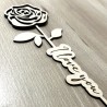 Rose en bois gravée I love you  – Cadeau décoratif original