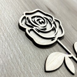 Rose en bois gravée I love you  – Cadeau décoratif original