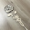 Rose en bois gravée Je t'aime – Cadeau décoratif original