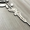 Rose en bois gravée Je t'aime – Cadeau décoratif original