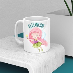 Mug "Fée" personnalisable – Ajoutez un prénom, choisissez police & couleur