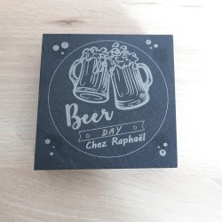 Sous-verres en ardoise personnalisables – Choix de visuel & prénom | Cadeau original