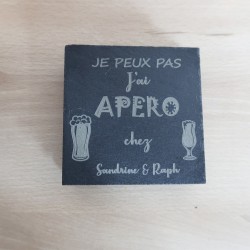 Sous-verres en ardoise personnalisables – Choix de visuel & prénom | Cadeau original
