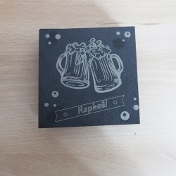 Sous-verres en ardoise personnalisables – Choix de visuel & prénom | Cadeau original