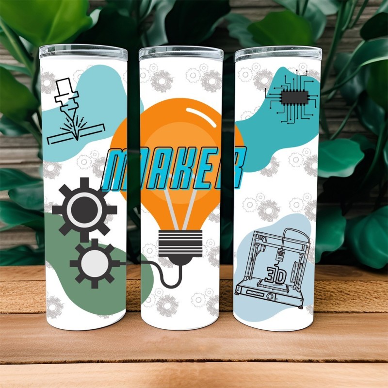 Tumbler Isotherme “Maker” Personnalisable – Gobelet Inox pour Créateurs & DIY Lovers, Cadeau Artisan