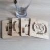 Sous-verres en bambou personnalisables – Choix de visuel & prénom | Cadeau original