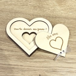 Boite demande en mariage  en forme de coeur