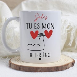 Mug Alter Ego Personnalisable – Cadeau Saint-Valentin avec Prénom