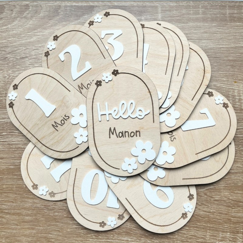 Carte Étape "Petit Nuage" Personnalisable – Carte Bébé, Souvenir de Naissance Unique