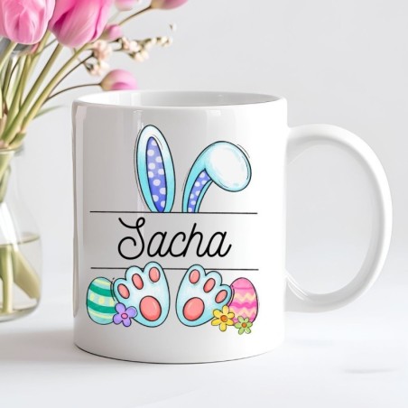 Mug de Pâques “Bunny Blue” – Mug lapin bleu, cadeau printanier et mignon