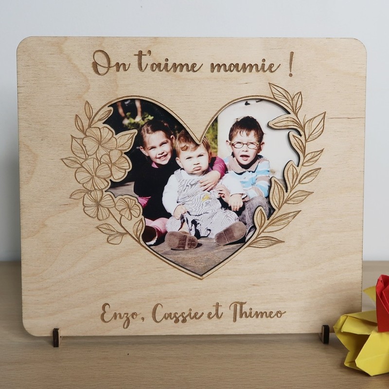 Cadre Photo "Bonne Fête Mamie" – Cadeau Personnalisé pour Grand-Mère