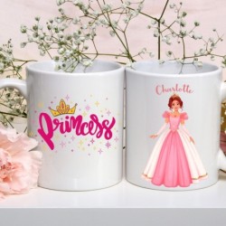 Mug “Princesse” personnalisable – Ajoutez un prénom, choisissez police & couleur