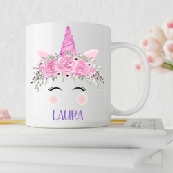 Mug “Licorne” personnalisable – Ajoutez un prénom, choisissez police & couleur